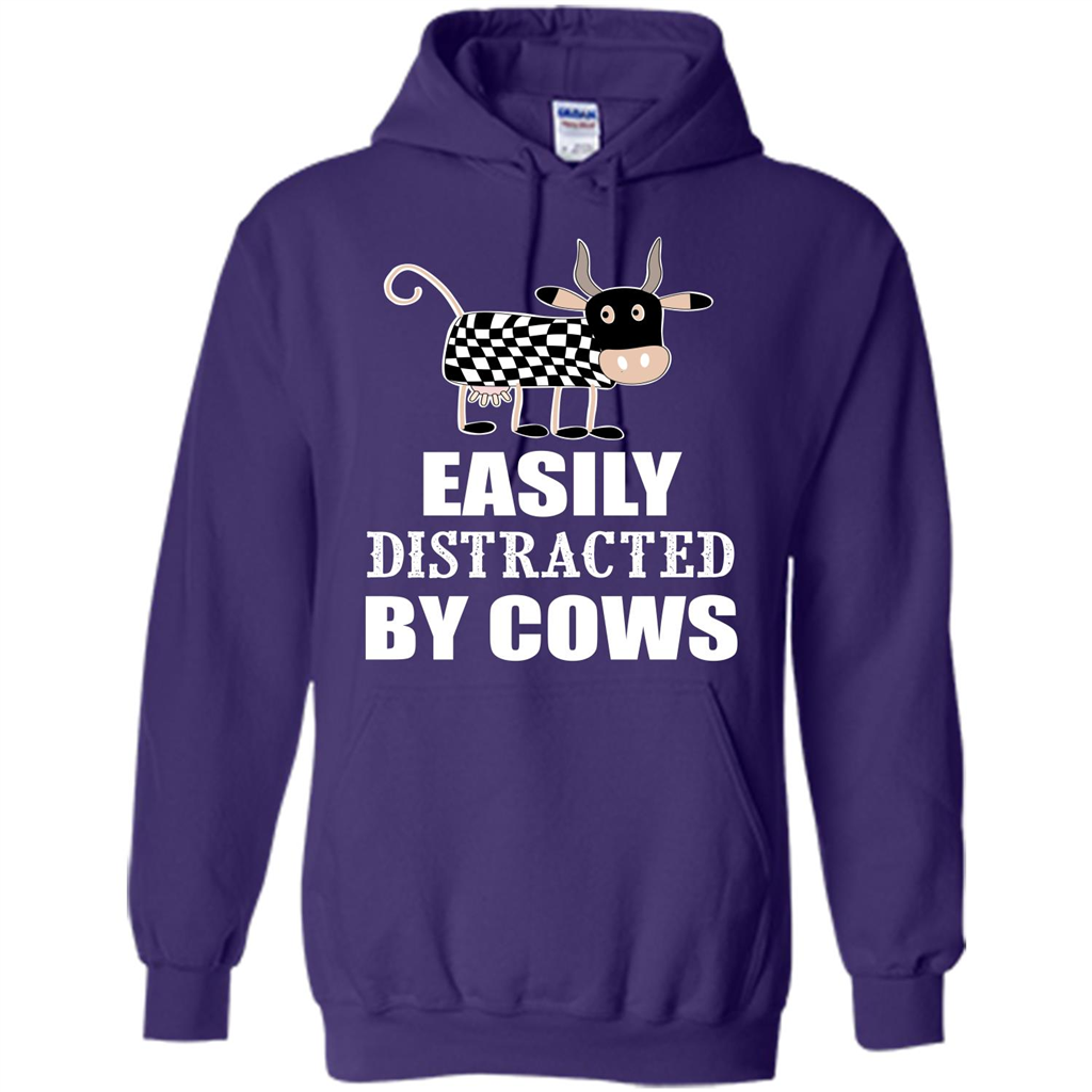 Cow T-shirt Easily Distracted By Cows T-shirt Purple