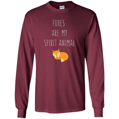 Foxes Are My Spirit Animal Fox T-Shirt Maroon