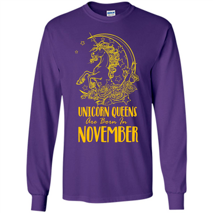 November Unicorn T-shirt Unicorn Queens Are Born In November Purple