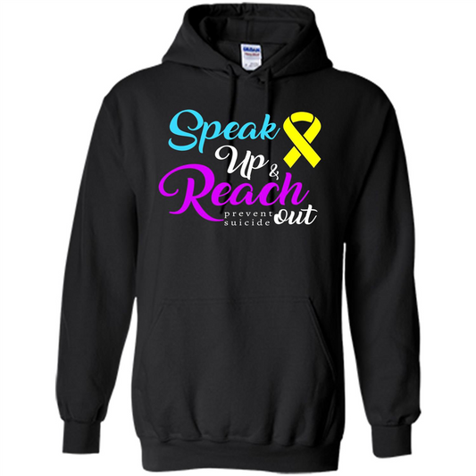 Speak Up and Reach Out Prevent Suicide Awareness T-shirt Black