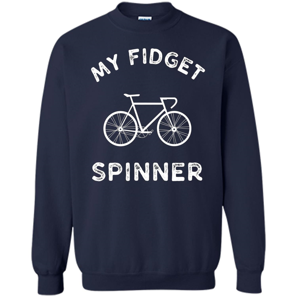 Funny Cool Cycling Mountain Biking T-shirt My Fidget Spinner Navy