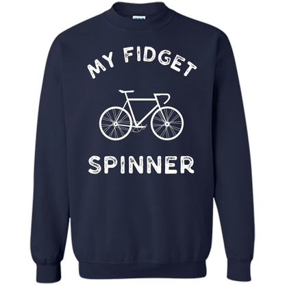 Funny Cool Cycling Mountain Biking T-shirt My Fidget Spinner Navy