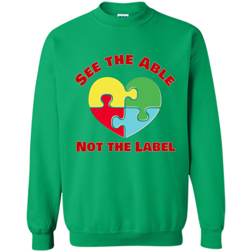Autism Awareness T-shirt See the Able Not the Label Irish Green