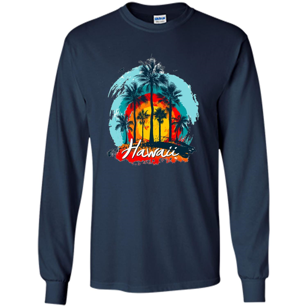 Summer T-shirt Hawaiian Islands Aloha T-Shirt Navy