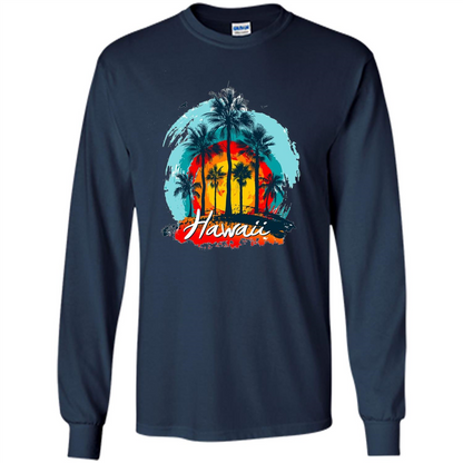 Summer T-shirt Hawaiian Islands Aloha T-Shirt Navy
