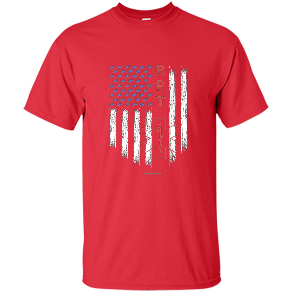 RRT - Respiratory Therapist American Flag T-shirt Red