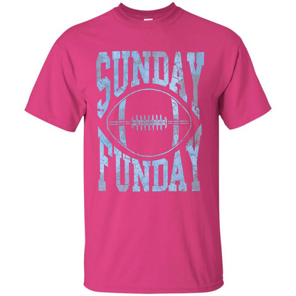 Football T-shirt Sunday Funday Football SeasonT-Shirt Heliconia