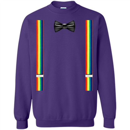 Suspenders And Bowtie Clown Costume T-shirt Purple