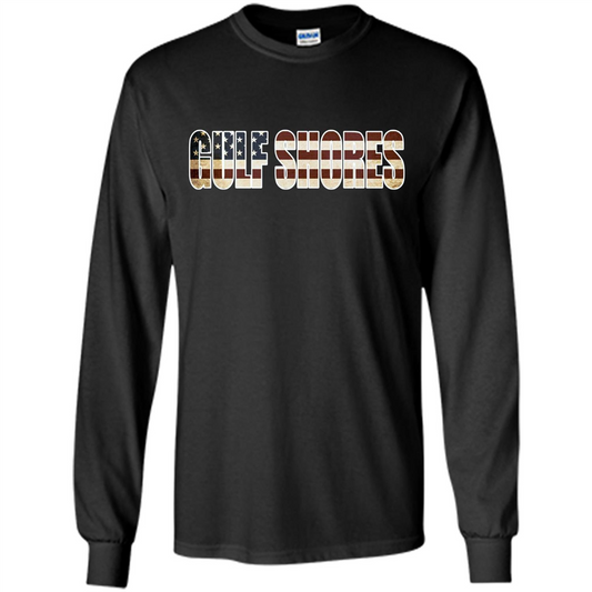 American T-shirt Straight Outta Gulf Shores US Flag Patriotic T-shirt Black