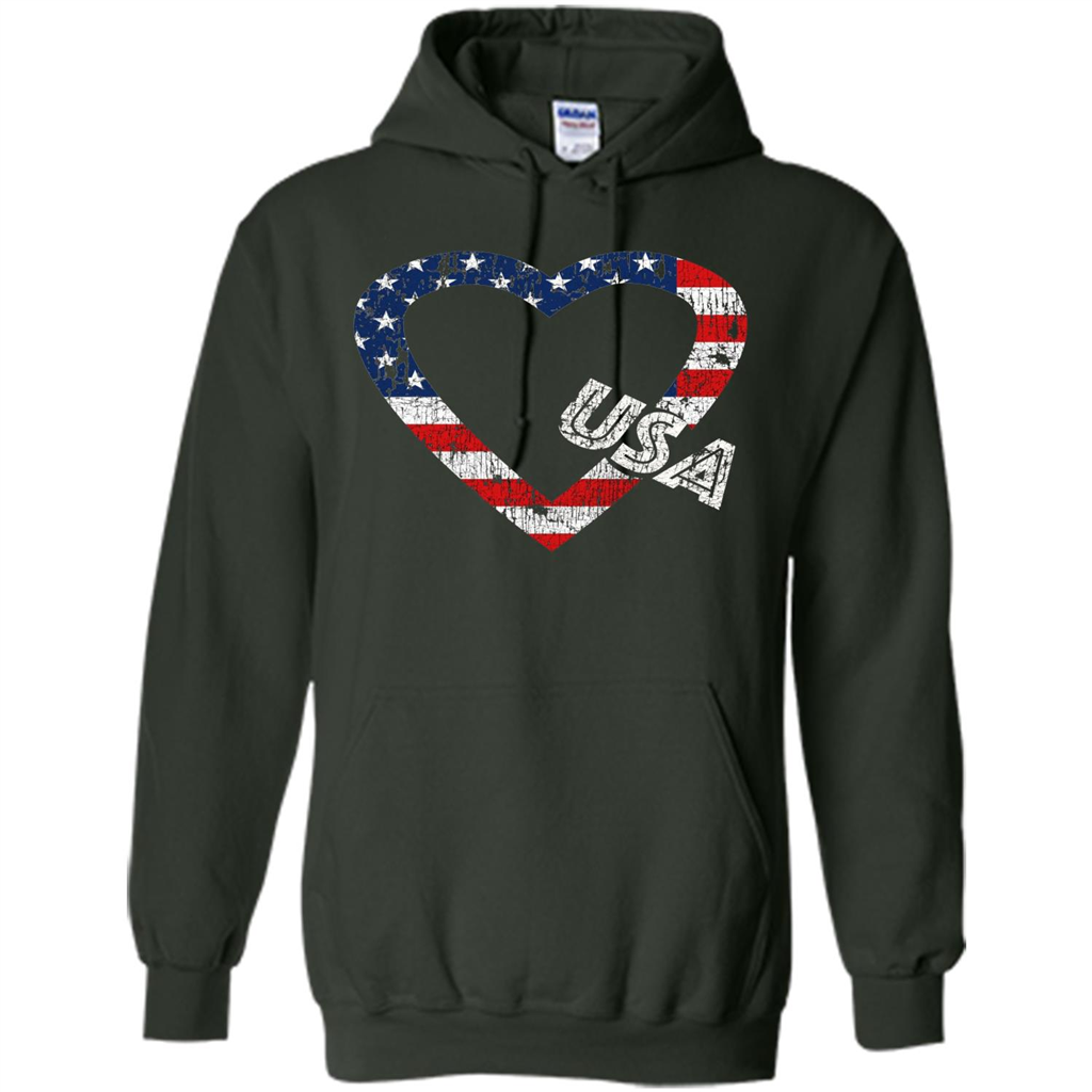 Independence Day T-shirt Love USA Forest Green