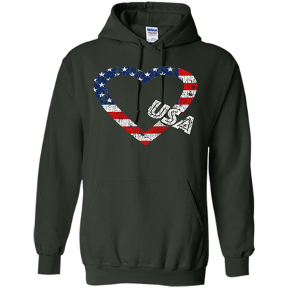 Independence Day T-shirt Love USA Forest Green