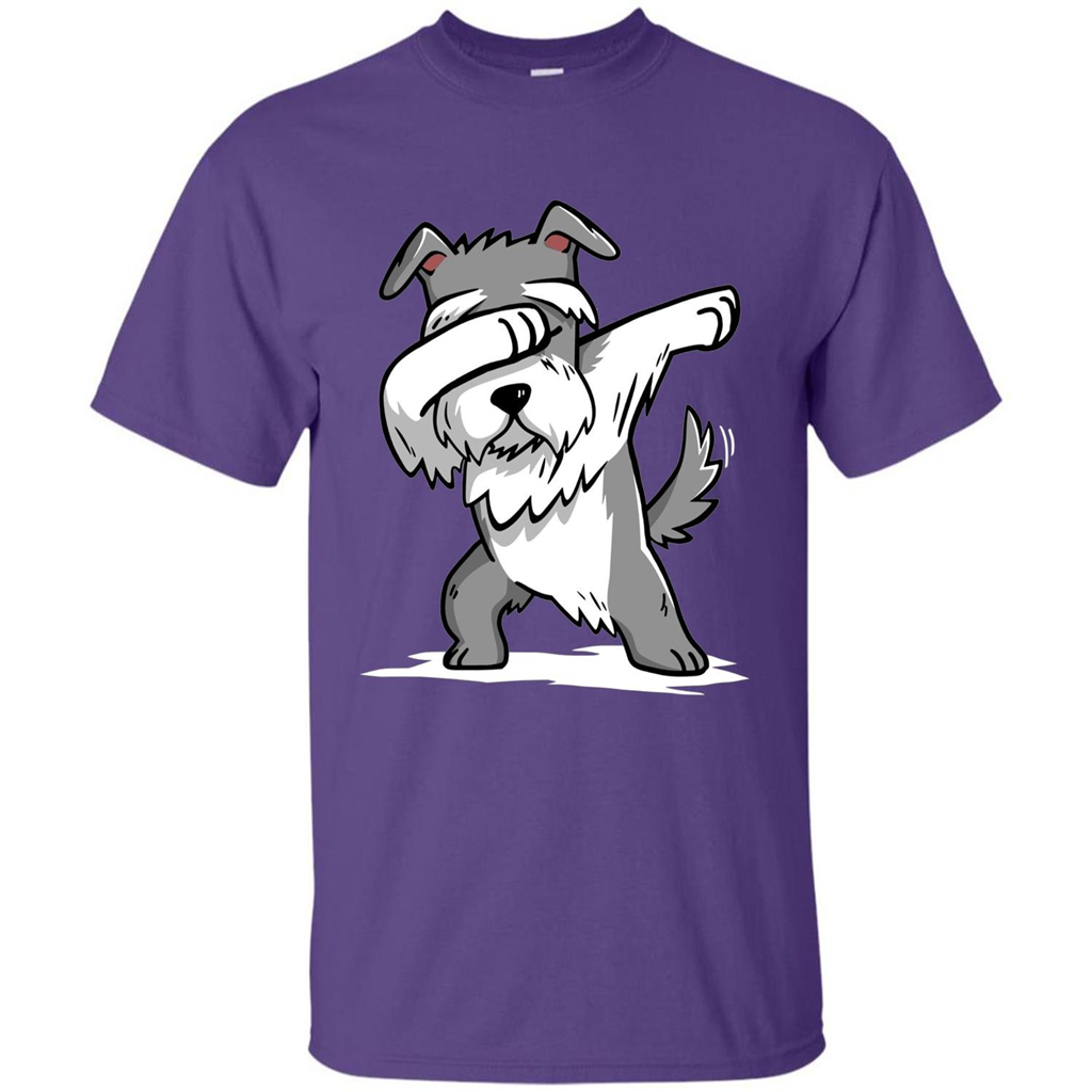 Schnauzer Cute Dabbing T-Shirt Funny Dab Dance Gift T-shirt Purple