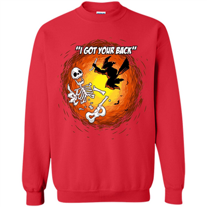 Funny Witch Skeleton Halloween 2017 I Got Your Back T-shirt Red