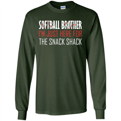 Softball Brother T-shirt I'm Just Here For The Snack Shack Forest Green