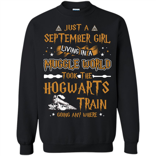 Harry Potter T-shirt Just A September Girl Living In A Muggle World