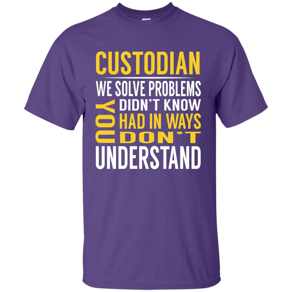Custodian Solve Problems T-shirt Purple