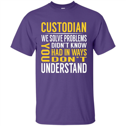 Custodian Solve Problems T-shirt Purple