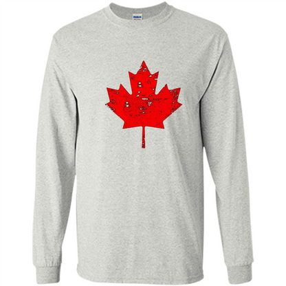 Canada Day T-Shirt. Canada Maple Flag Distressed T-shirt Ash
