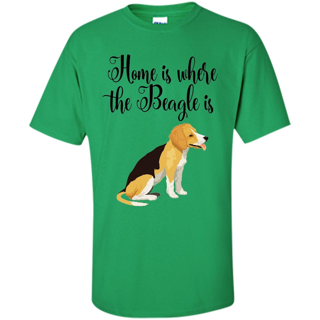 Cute Beagle T-shirt Home Is Where the Beagle Is Irish Green