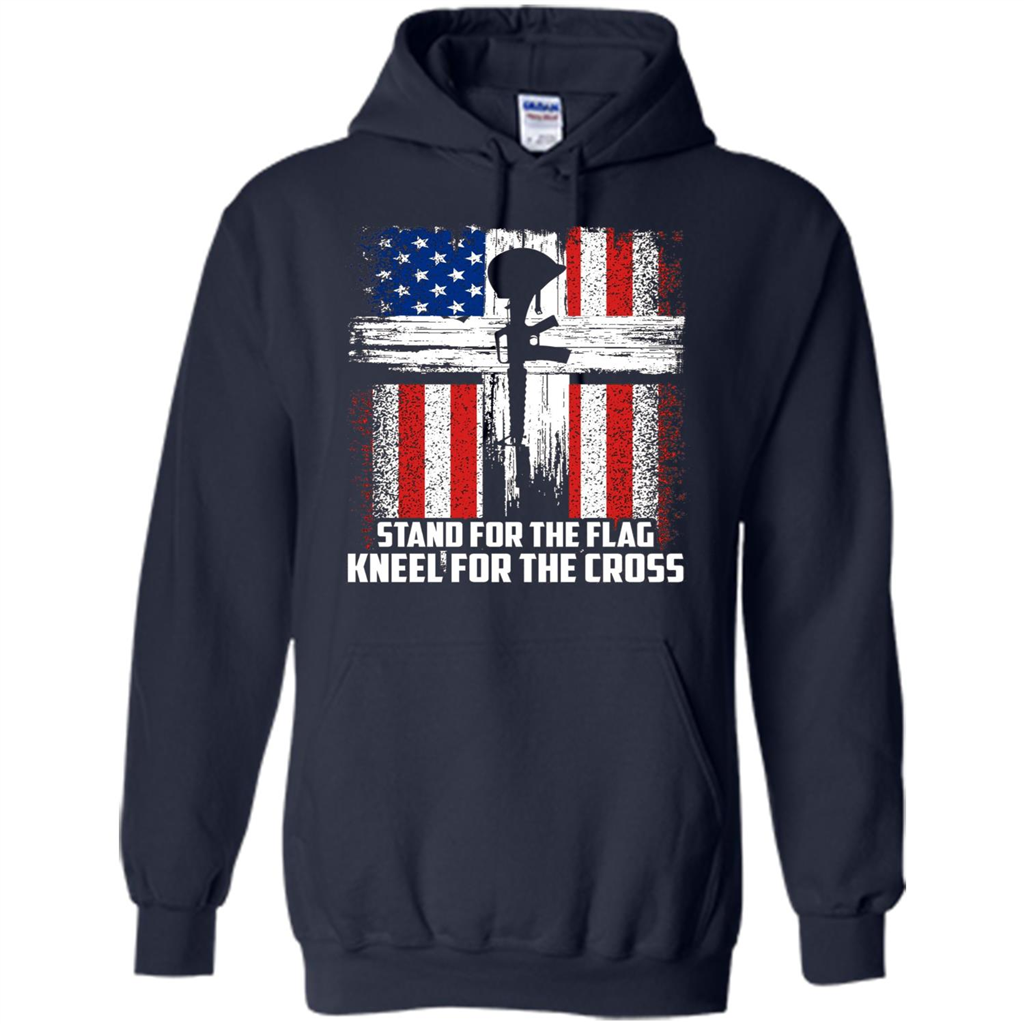 Military T-shirt Stand For The Flag Kneel For The Cross T-Shirt Navy