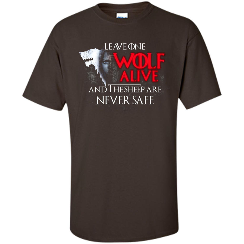 GOT T-shirt Leave One Wolf Alive And The Sheep Are Never Safe Dark Chocolate