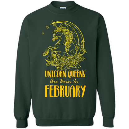 February Unicorn T-shirt Unicorn Queens Are Born In February Forest Green
