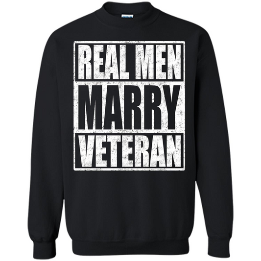 Real Men Marry Veteran T-shirt Veteran's Husband Black
