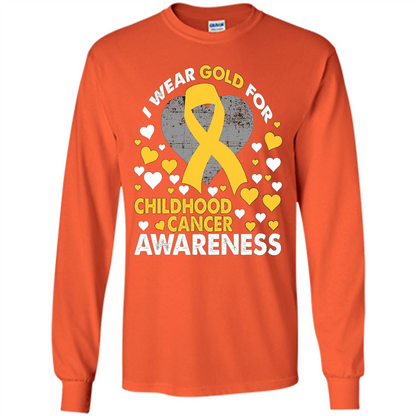 I Wear Gold For Childhood Cancer Awareness T-shirt Orange