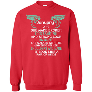 January Girl She Made Broken Look Beautiful T-shirt