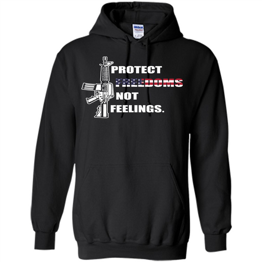 Military T-shirt Protect Freedoms Not Feelings Black