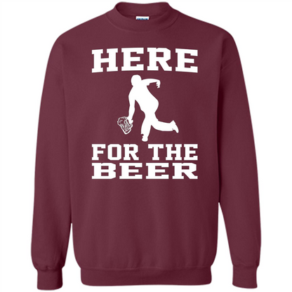 Funny Bowling Drinking Shirt Here For The Beer T-shirt Maroon