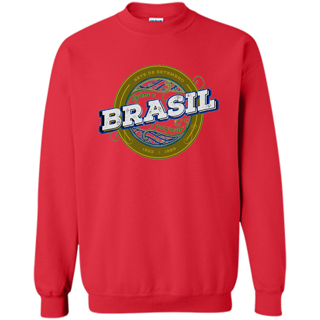 BRAZIL Brasil Independence Day Badge T-shirt Red