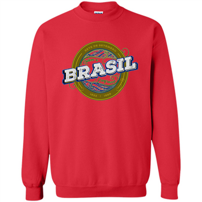 BRAZIL Brasil Independence Day Badge T-shirt Red