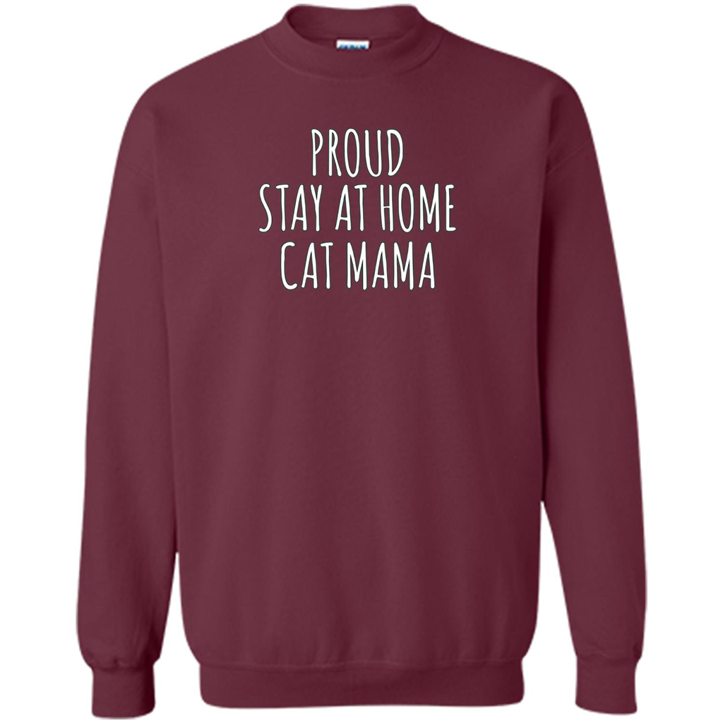 Cat Mama T-shirt Proud Stay At Home Maroon