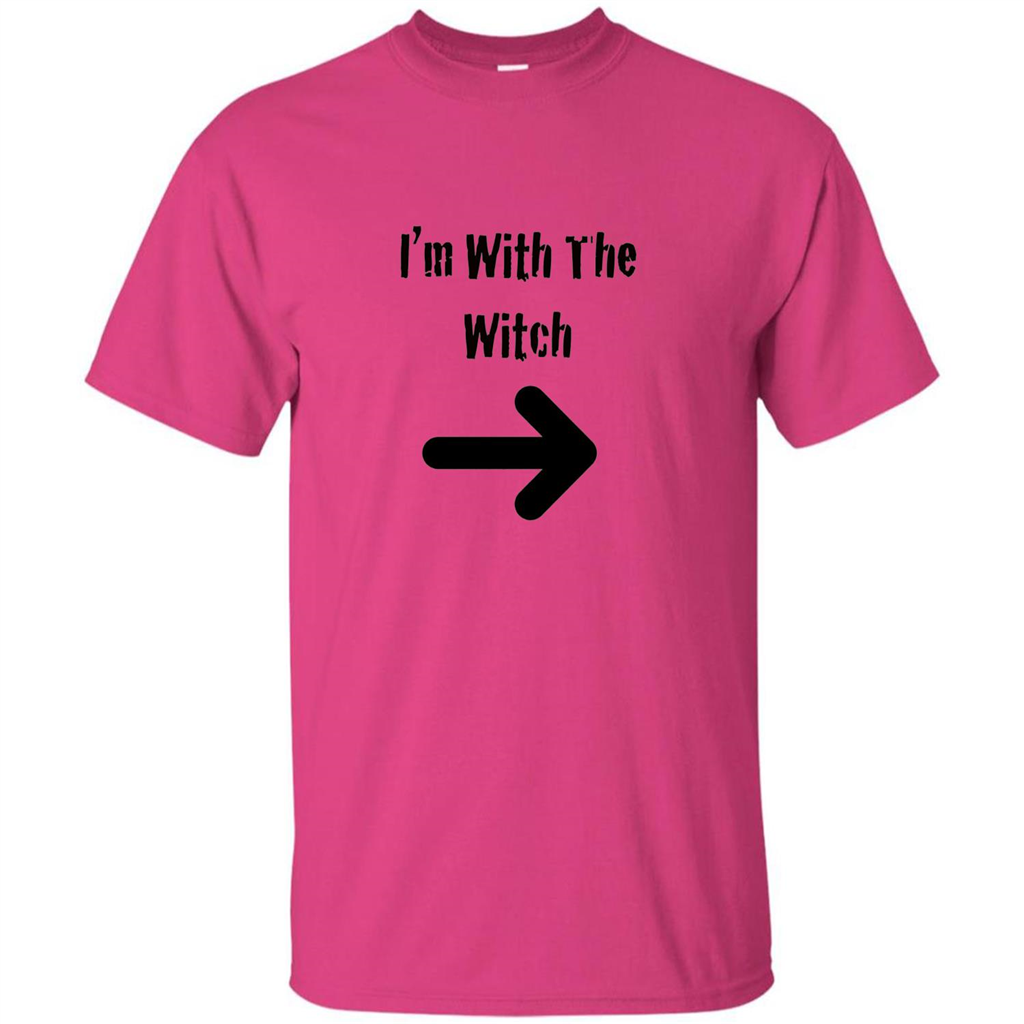 Halloween Couples Costume T-shirt I'm With The Witch Heliconia