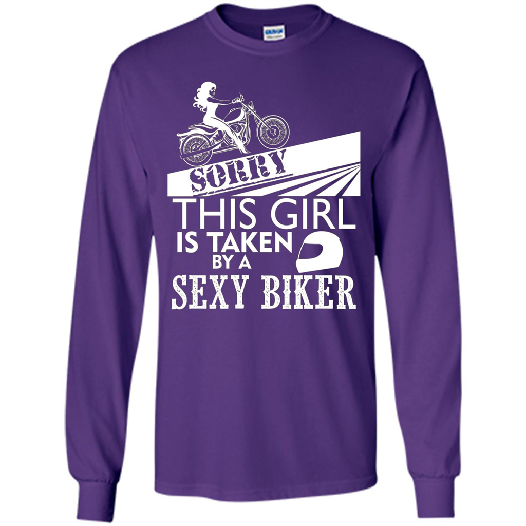 Funny Biker T-shirt This Girl Is Taken By A Biker T-shirt Purple
