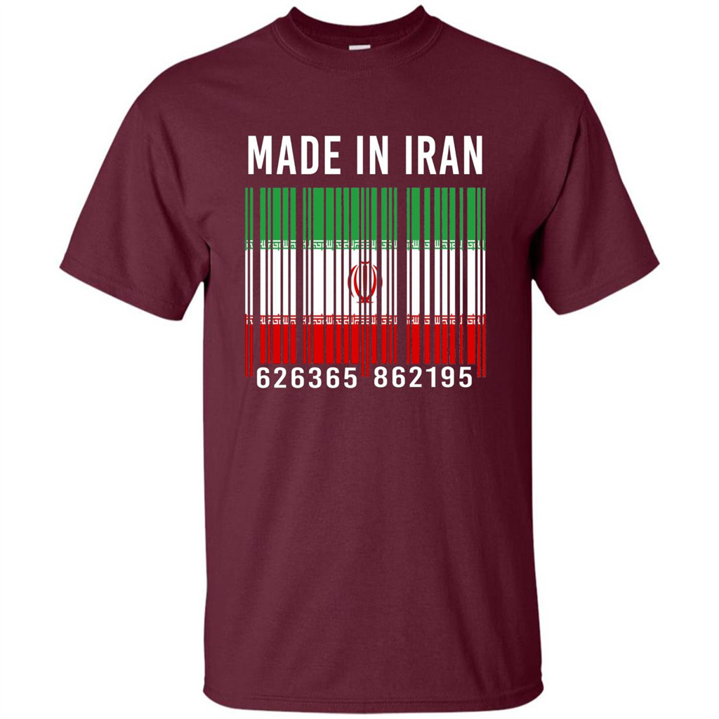 Iran Barcode T-Shirt Made In Iran T-shirt Maroon