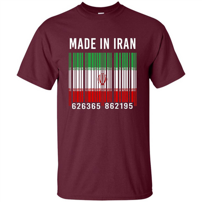 Iran Barcode T-Shirt Made In Iran T-shirt Maroon