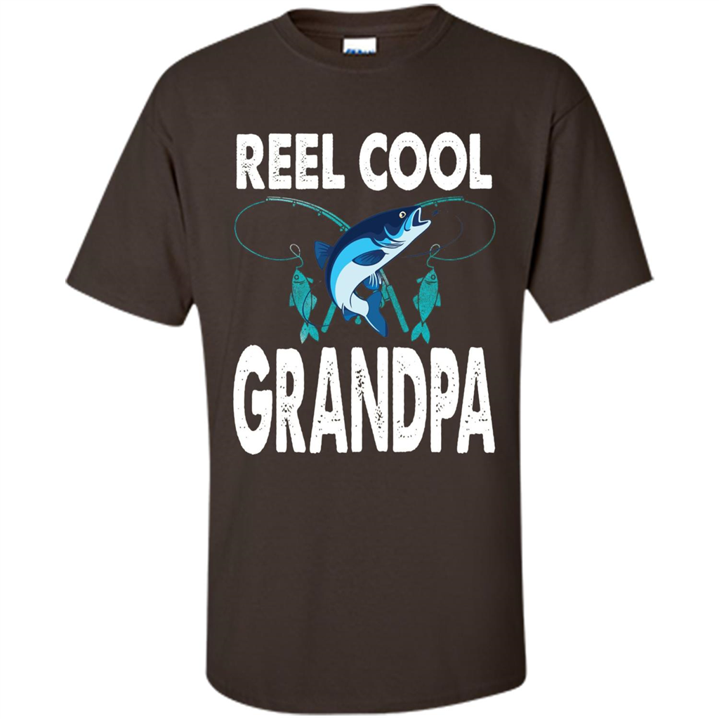 Fathers Day T-shirt Reel Cool Grandpa Dark Chocolate