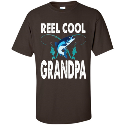 Fathers Day T-shirt Reel Cool Grandpa Dark Chocolate