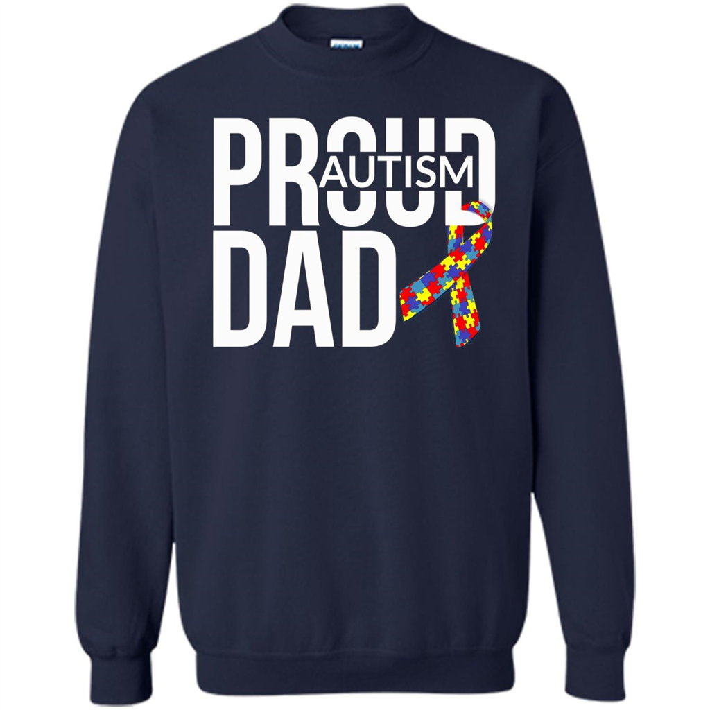 Proud Autism Dad T-shirt Autism Awareness Navy