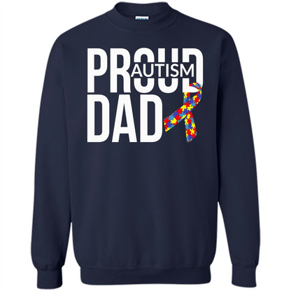 Proud Autism Dad T-shirt Autism Awareness Navy