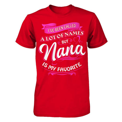 Nana Is My Favorite Name T-shirt Next Level - Unisex Fitted Tee Red