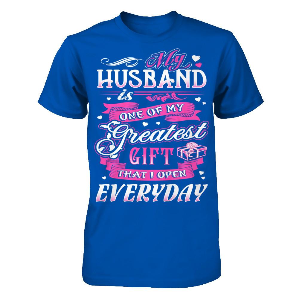 My Husband Is One Of My Greatest Gift T-shirt Next Level - Unisex Fitted Tee Royal