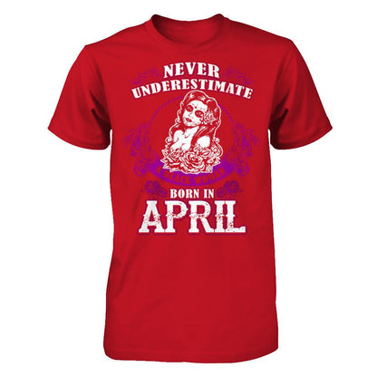 Never Underestimate A Black Woman Born In April Gildan - Short Sleeve Tee Red