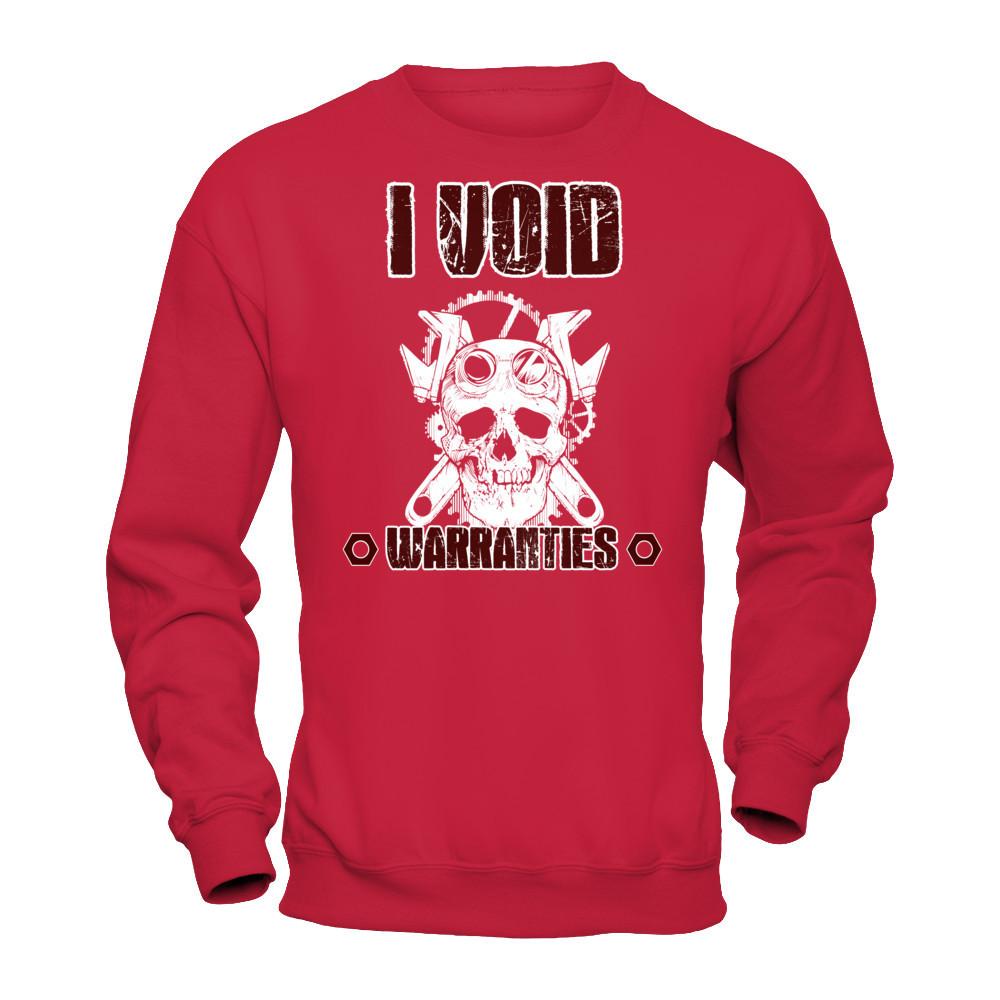 Mechanic - I Void Warranties T-shirt Gildan - Pullover Sweatshirt Red