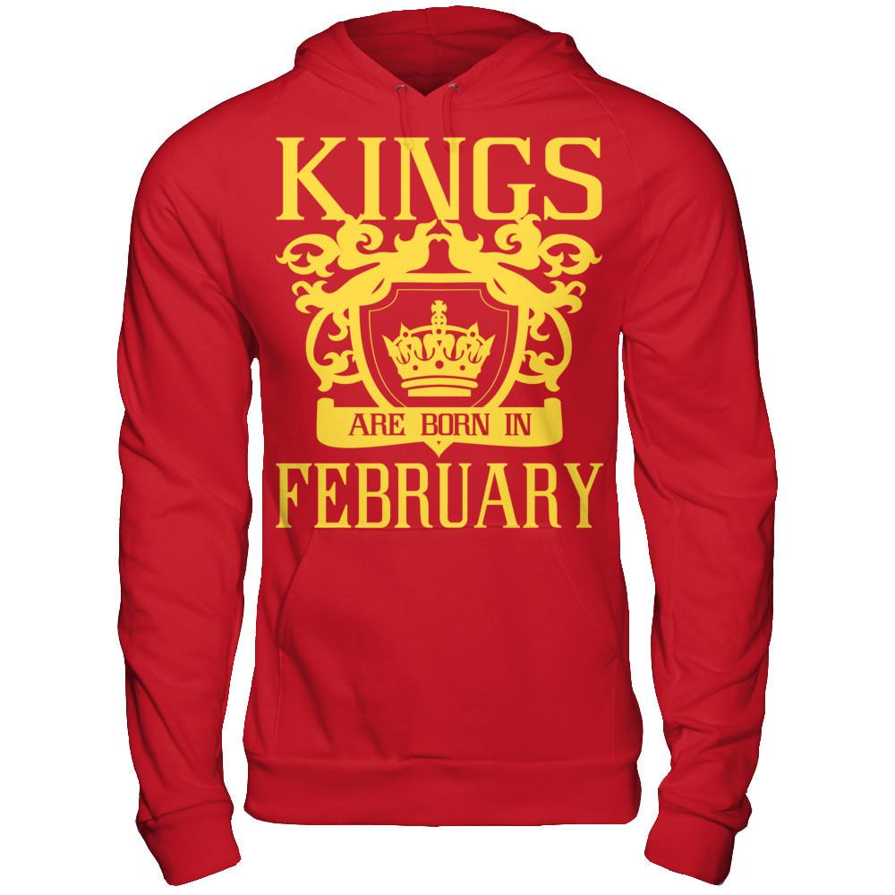 Kings Are Born In February T-shirt Gildan - Pullover Hoodie Red