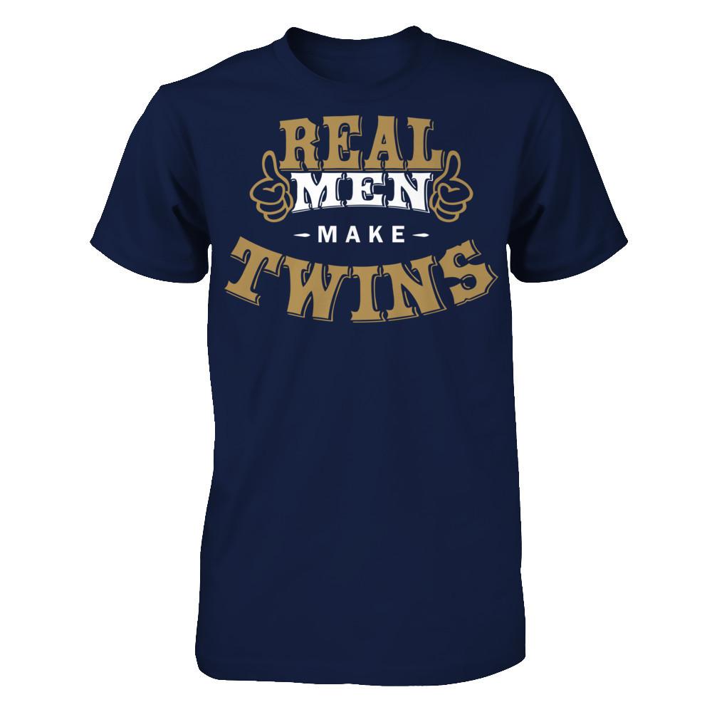 Real Men Make Twins T-shirt Gildan - Short Sleeve Tee Navy