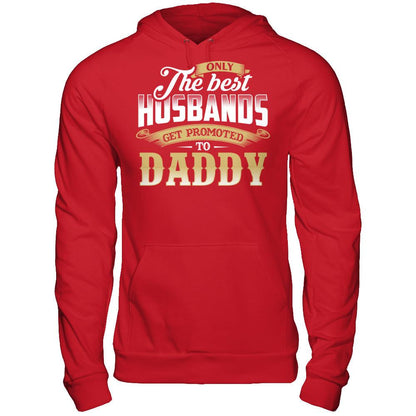 Only The Best Husbands Get Promoted To Daddy Gildan - Pullover Hoodie Red