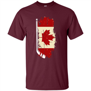 Canada Hockey Funny T-Shirt Canada Hockey Flag T-shirt